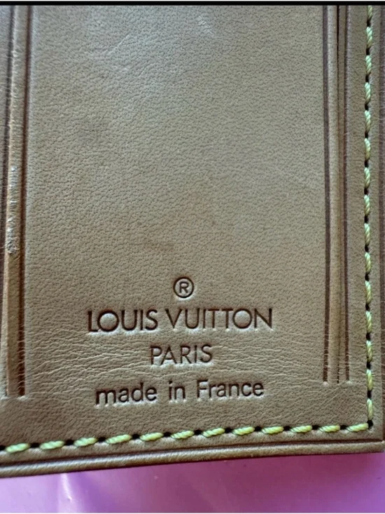 LOUIS VUITTON Vachetta Leather Luggage Tag With LV Lock And Key Set #322 - Picture 11 of 12